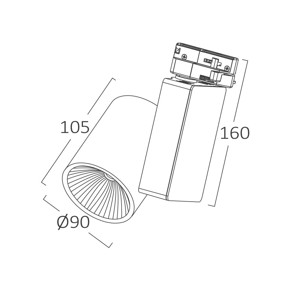 BRY-SHOPLINE-PD-30W-COB-WHT-3000K-2WRS-TRACKLIGHT - 4