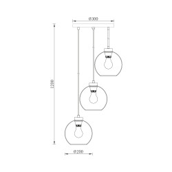 BRY-S005R-3H-3xE27-SMK-PENDANT LIGHT - 4