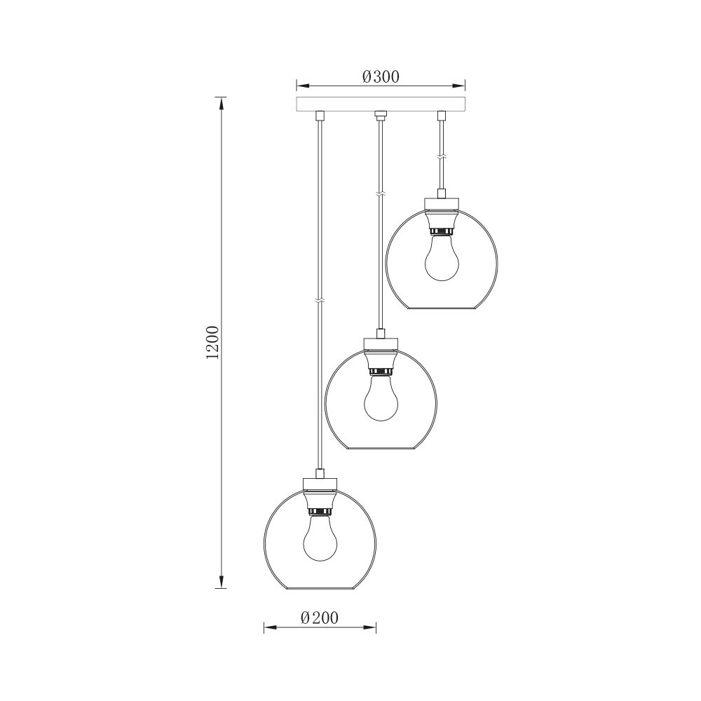 BRY-S005R-3H-3xE27-SMK-PENDANT LIGHT - 4