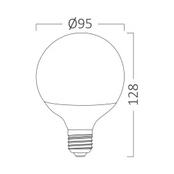 BRY-ADVANCE-14W-E27-G95-3000K-LED BULB - 3