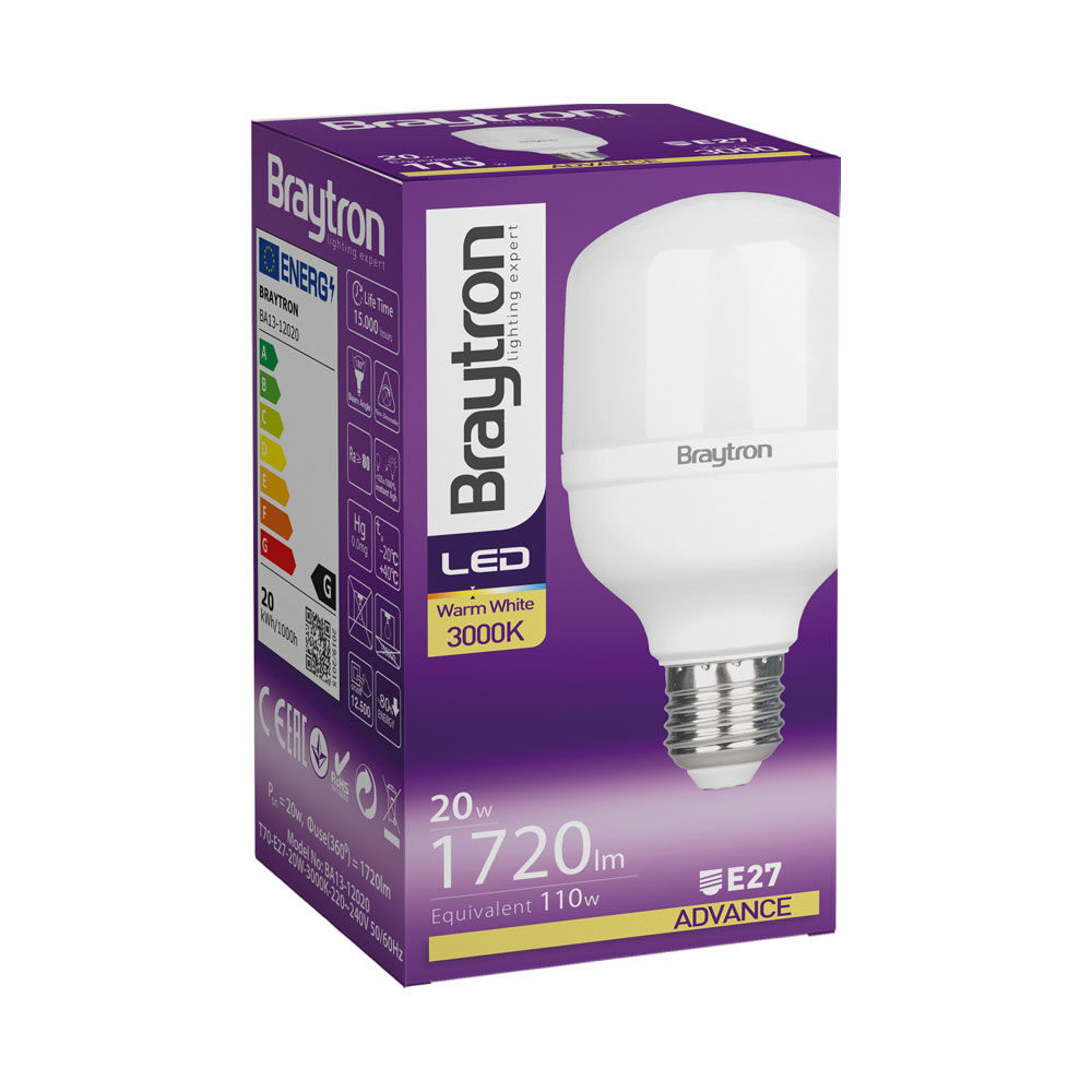 BRY-ADVANCE-20W-E27-T70-3000K-LED BULB - 3