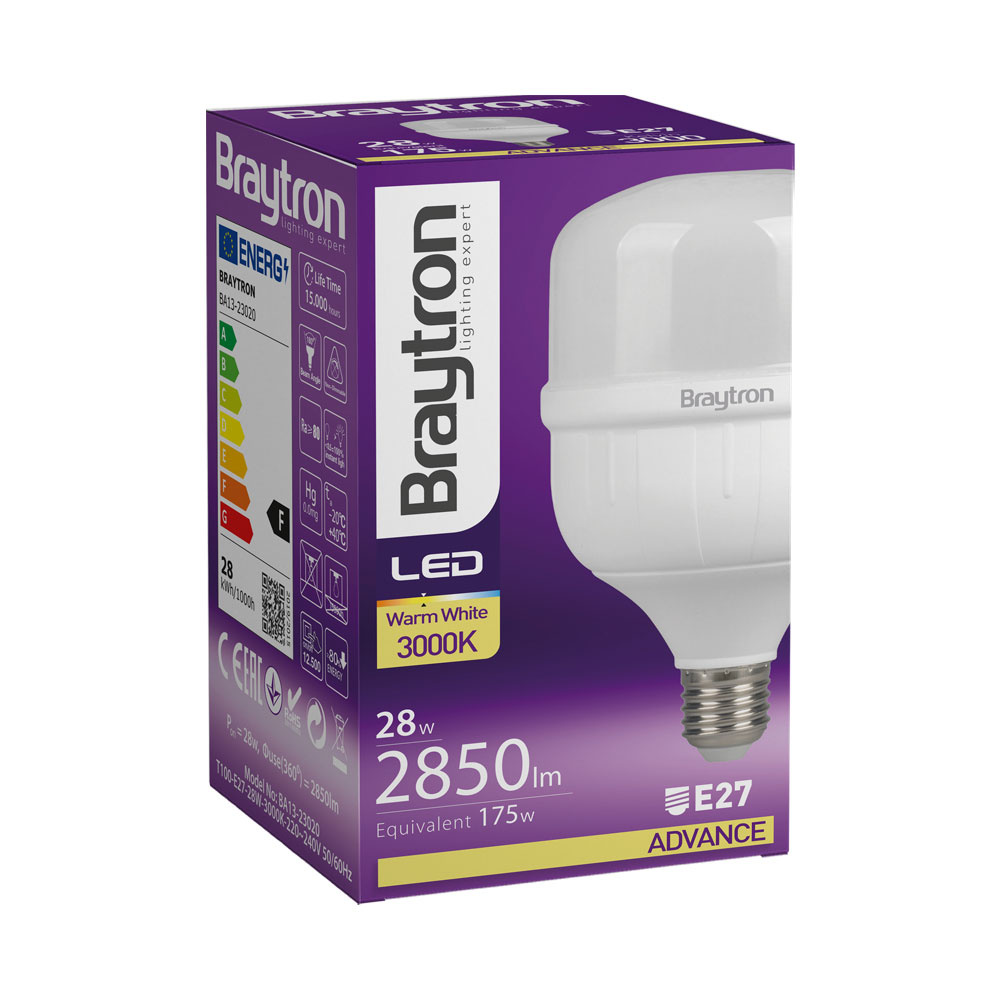 BRY-ADVANCE-28W-E27-T100-3000K-LED BULB - 3