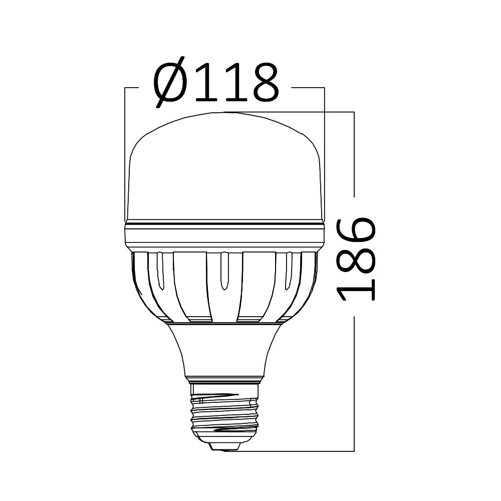 BRY-ADVANCE-38W-E27-T120-3000K-LED BULB - 3