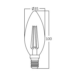 BRY-ADVANCE-4W-E14-C35-CLR-3000K-LED BULB - 3