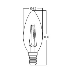 BRY-ADVANCE-4W-E14-C35-CLR-DIM-3000K-LED BULB - 4