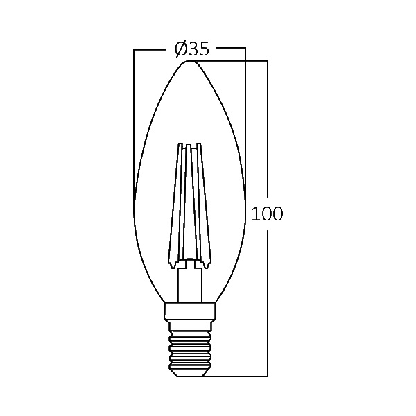 BRY-ADVANCE-4W-E14-C35-CLR-DIM-3000K-LED BULB - 4