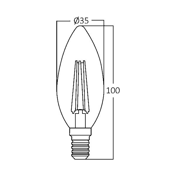 BRY-ADVANCE-4W-E14-C35-CLR-DIM-3000K-LED BULB - 4