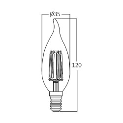 BRY-ADVANCE-4W-E14-C35T-CLR-3000K-LED BULB - 4