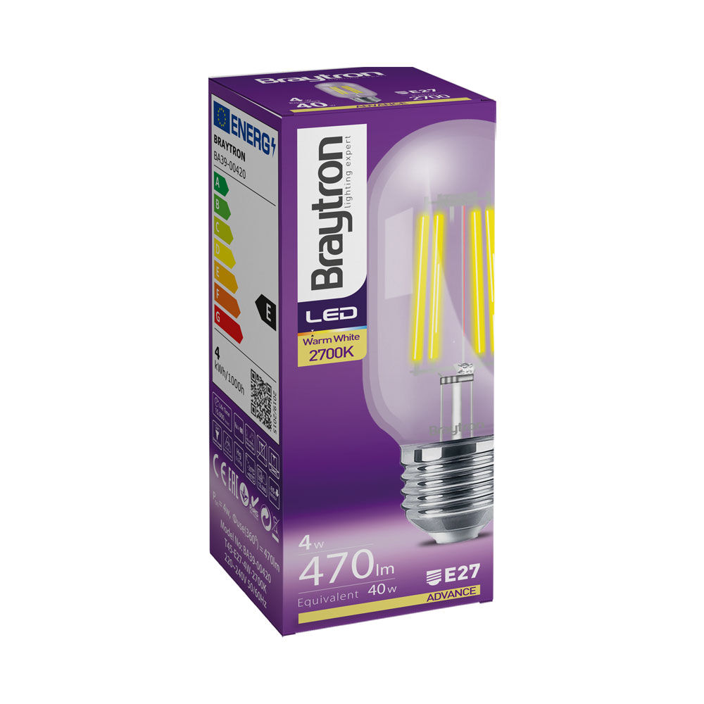 BRY-ADVANCE-4W-E27-T45-CLR-3000K-LED BULB - 3