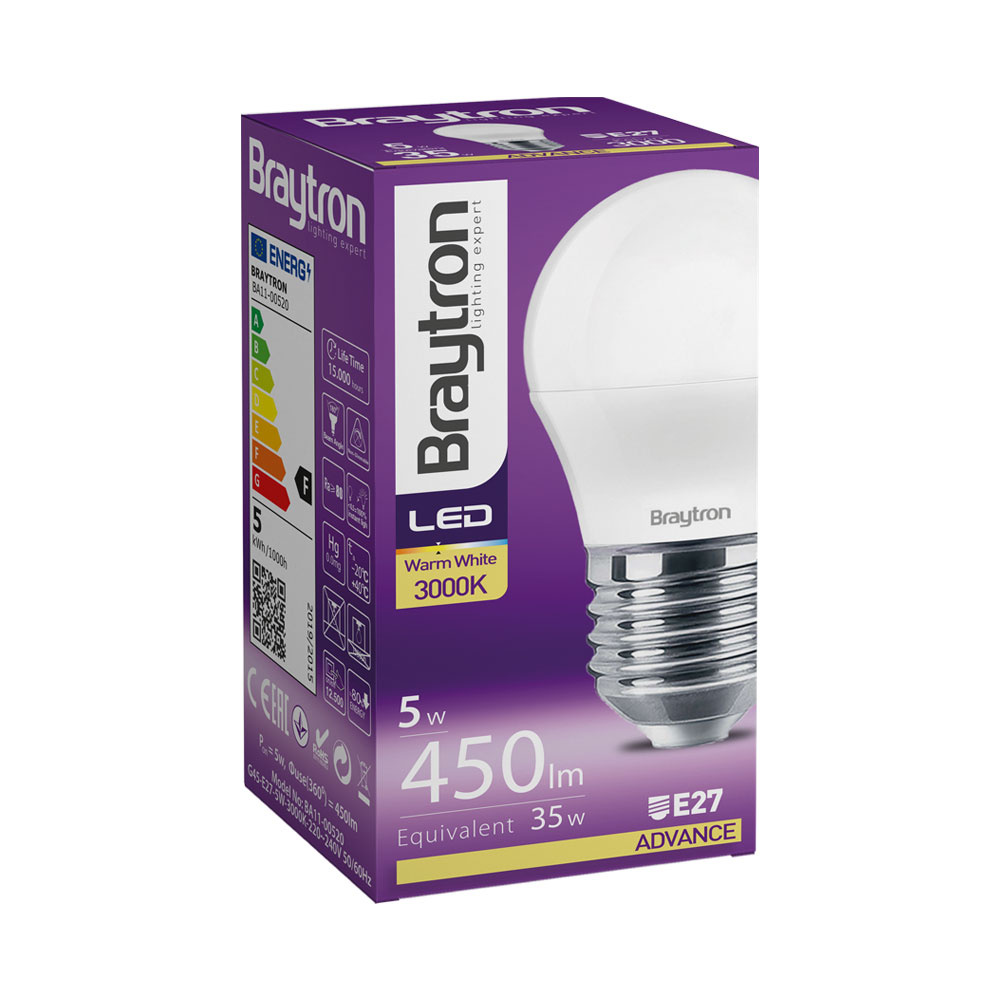 BRY-ADVANCE-5W-E27-G45-3000K-LED BULB - 3