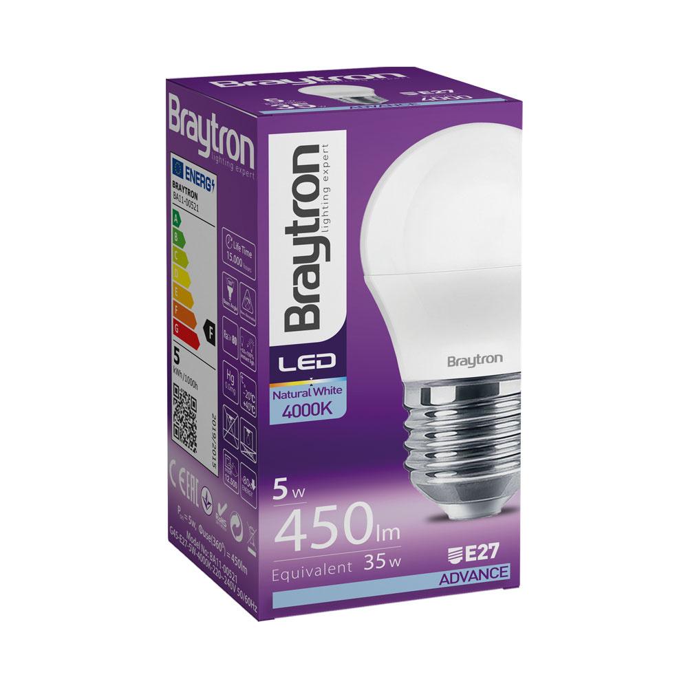 BRY-ADVANCE-5W-E27-G45-4000K-LED BULB - 3