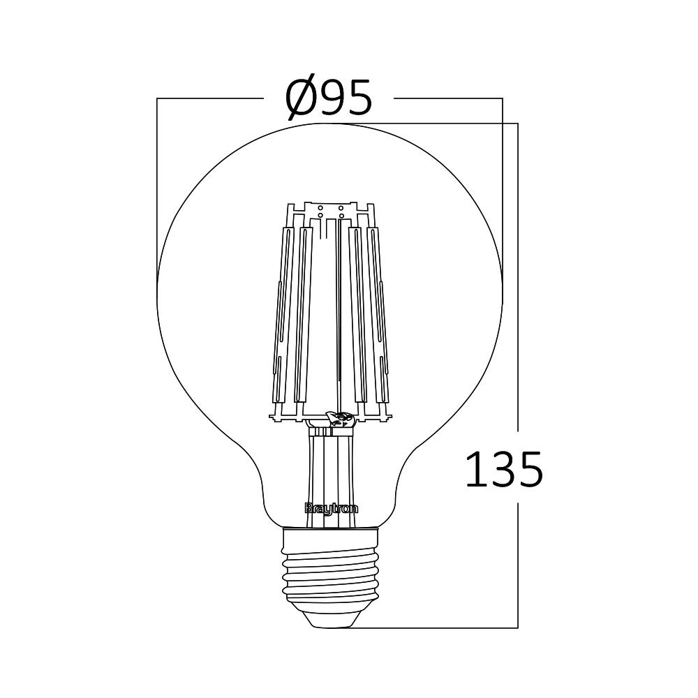 BRY-ADVANCE-6W-E27-G95-AMB-2200K-LED BULB - 4