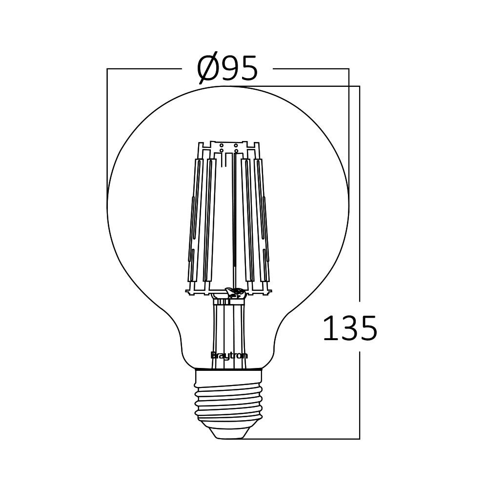 BRY-ADVANCE-8W-E27-G95-CLR-DIM-3000K-BULB - 4