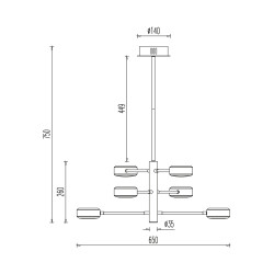 BRY-ARCANA-PD-48W-6H-BLC-RMT-PENDANT LIGHT - 4