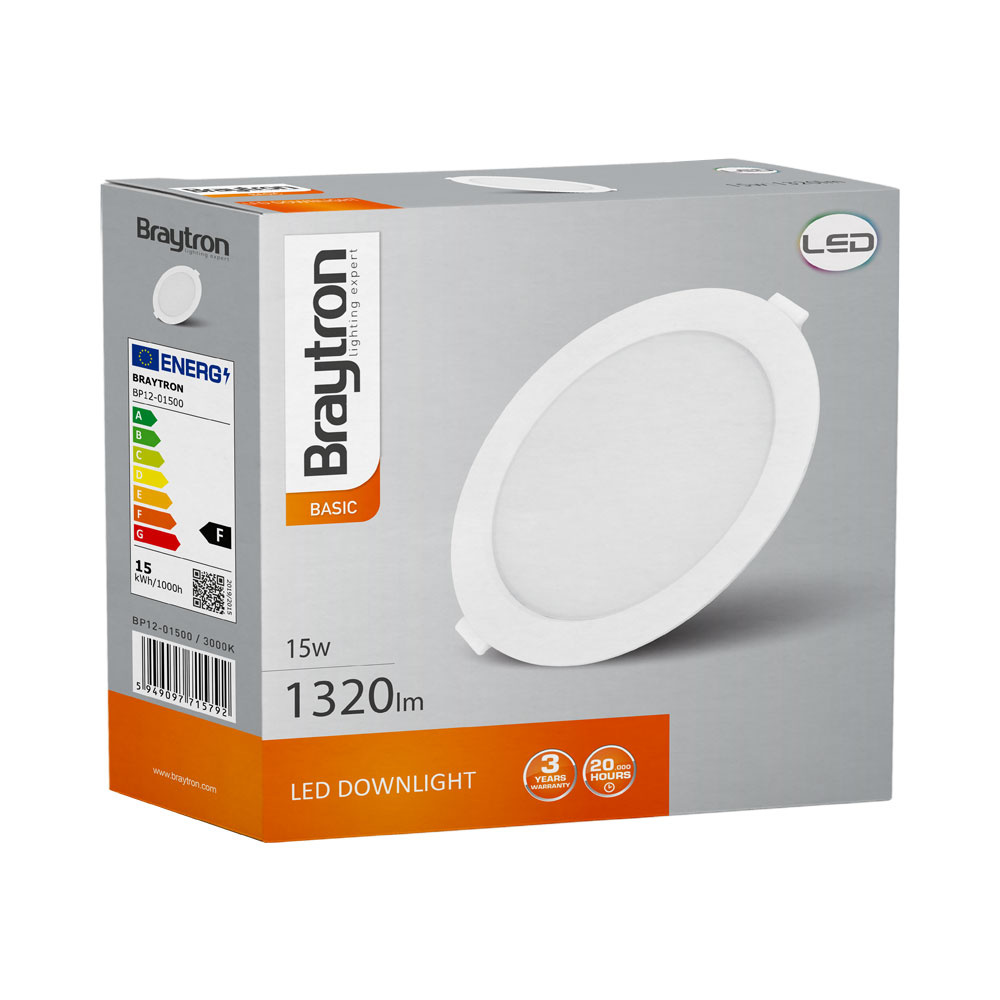 BRY-BASIC-15W-5INC-WHT-3000K-LED DOWN - 5