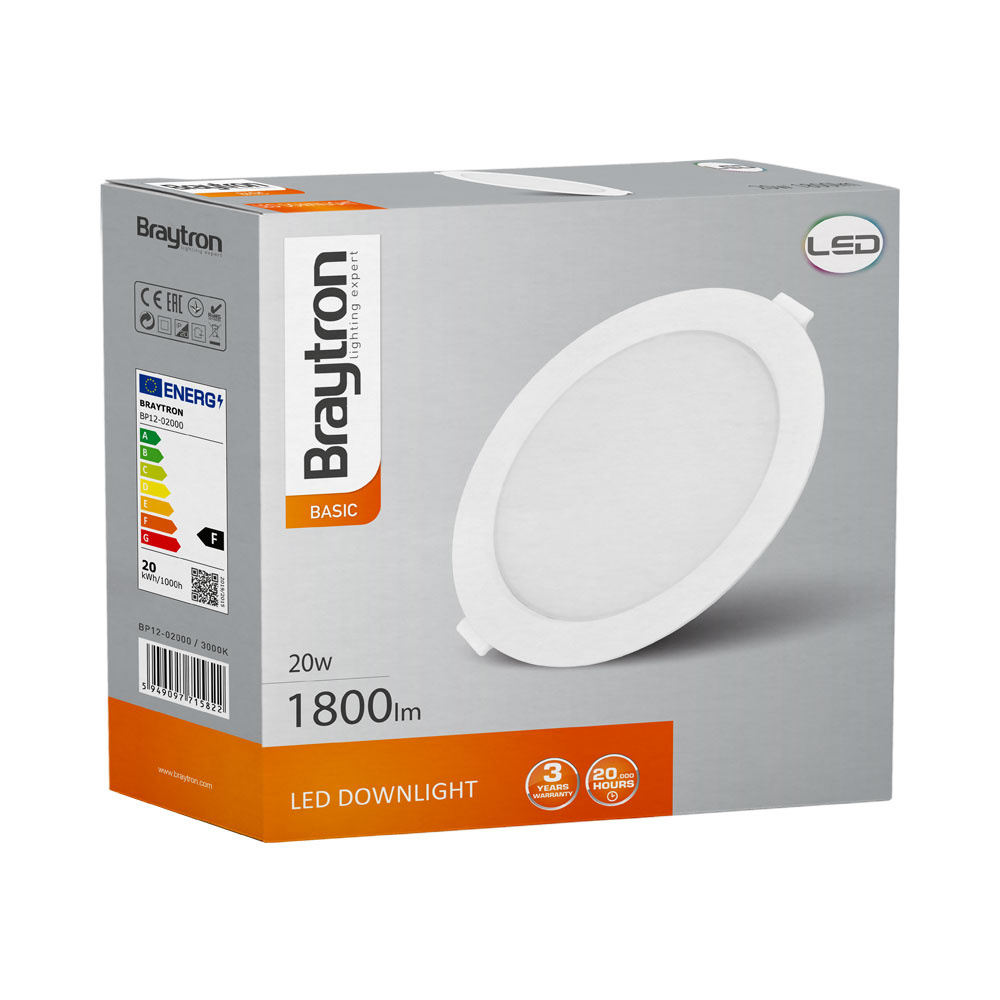 BRY-BASIC-20W-7INC-WHT-3000K-LED DOWN - 5