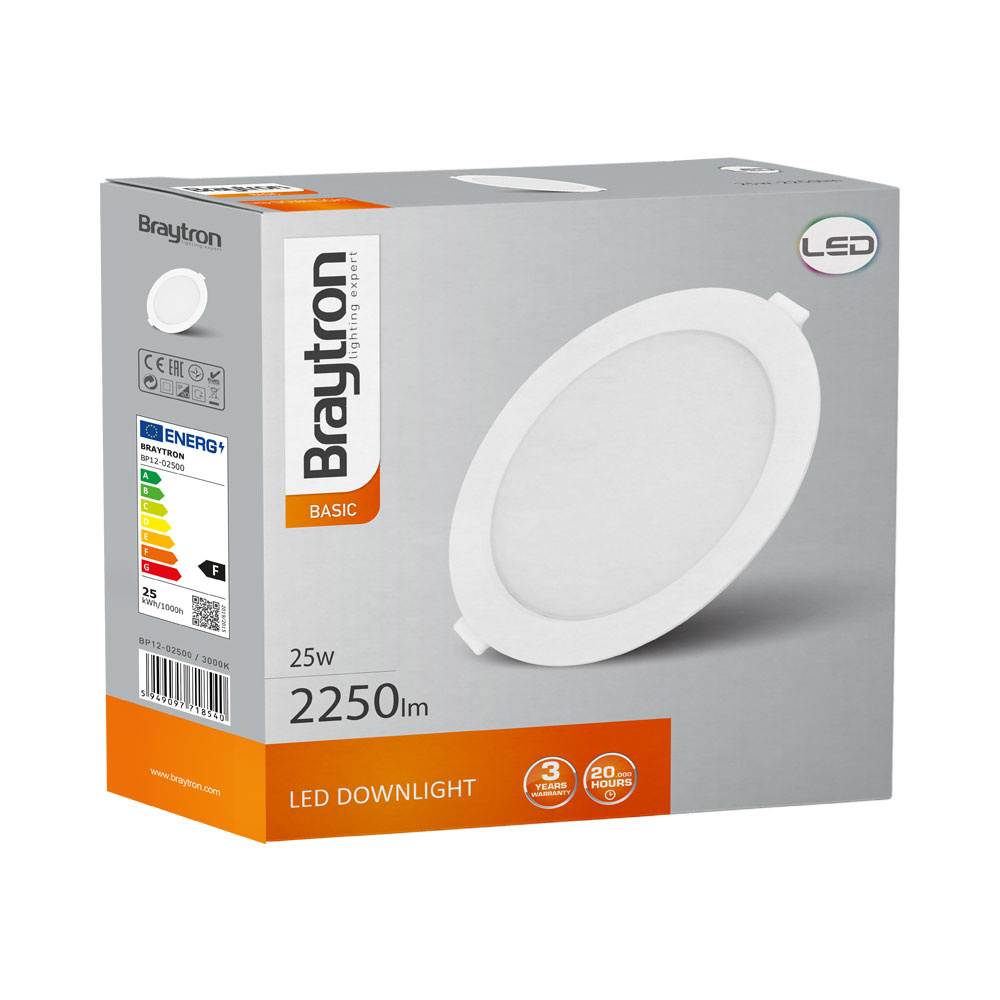 BRY-BASIC-25W-8INC-WHT-3000K-LED DOWN - 5