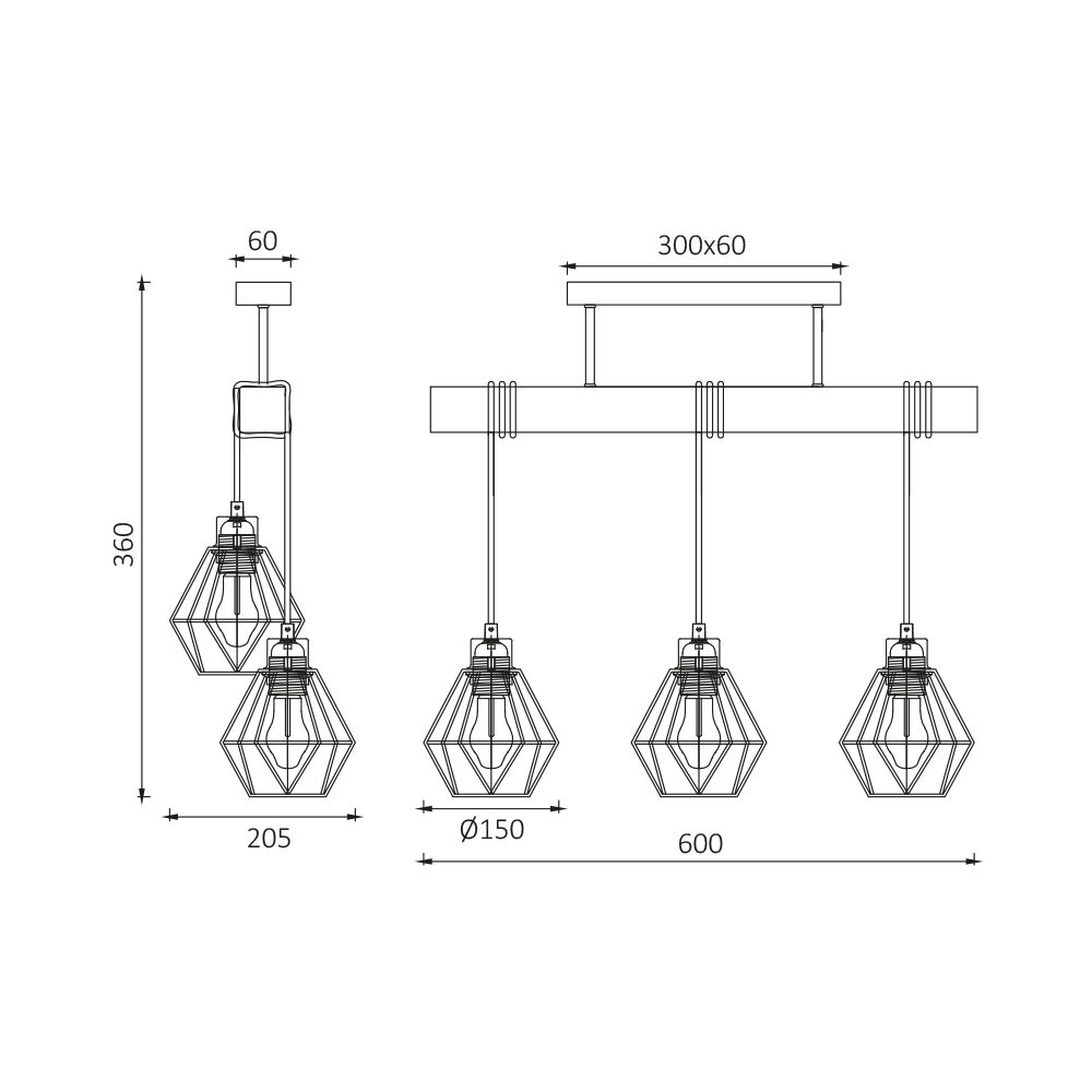 BRY-D002C-3H-3xE27-WDN-PENDANT LIGHT - 4