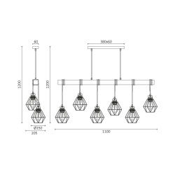 BRY-D002S-6H-6xE27-WDN-PENDANT LIGHT - 4