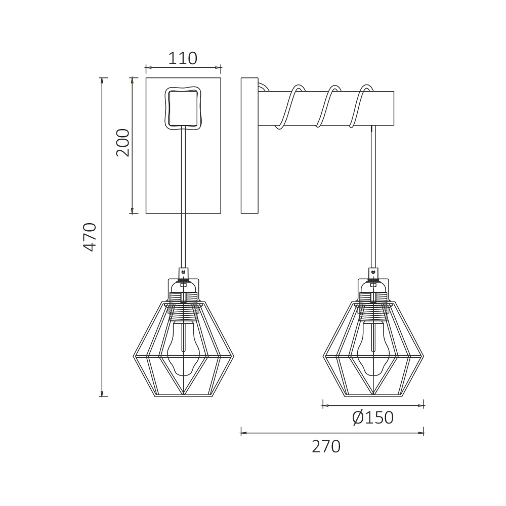 BRY-D002W-1H-1xE27-WDN-WALL LIGHT - 4