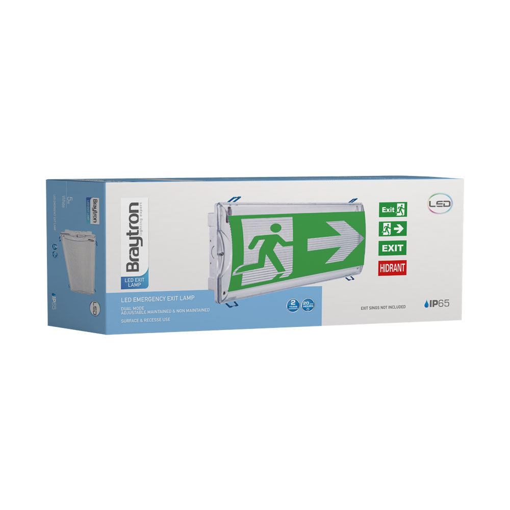 BRY-EXIT-LED-5W-DUAL-IP65-WHT-EMERGENCY EXIT - 6