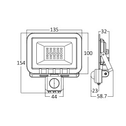 BRY-FLOOD-SC-20W-GRY-3000K-SNS-IP54-LED FLOODLIGHT - 6