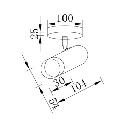 BRY-G002C-1H-1xGU10-GLD-BLC-CEILING LIGHT - 4