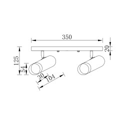 BRY-G002C-2H-2xGU10-GLD-BLC-CEILING LIGHT - 4