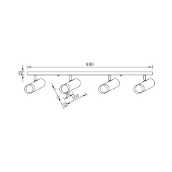 BRY-G002C-4H-4xGU10-GLD-BLC-CEILING LIGHT - 4