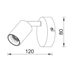 BRY-G003C-1H-1xE27-BLC-WALL LIGHT - 4