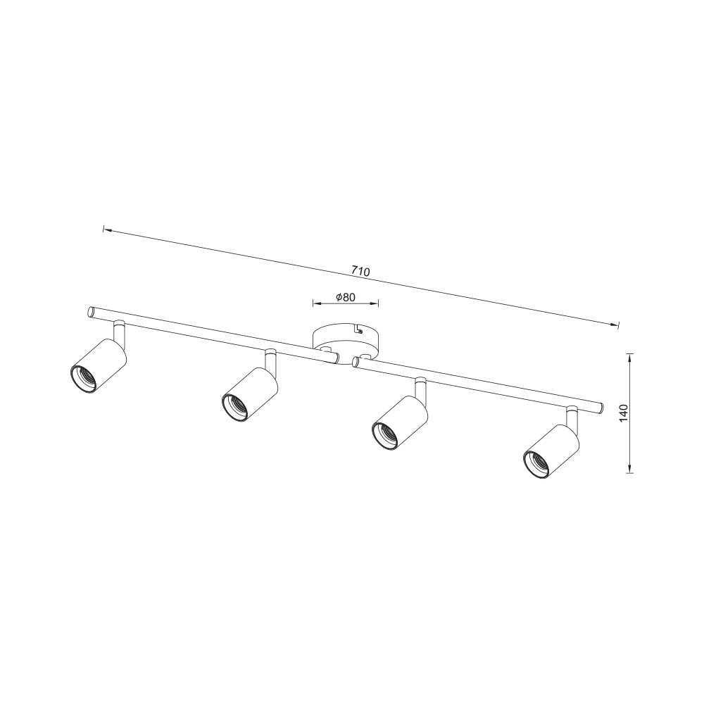 BRY-G003C-4H-4xE27-BLC-CEILING LIGHT - 4