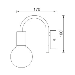 BRY-G003W-1H-1xE27-BLC-WALL LIGHT - 4