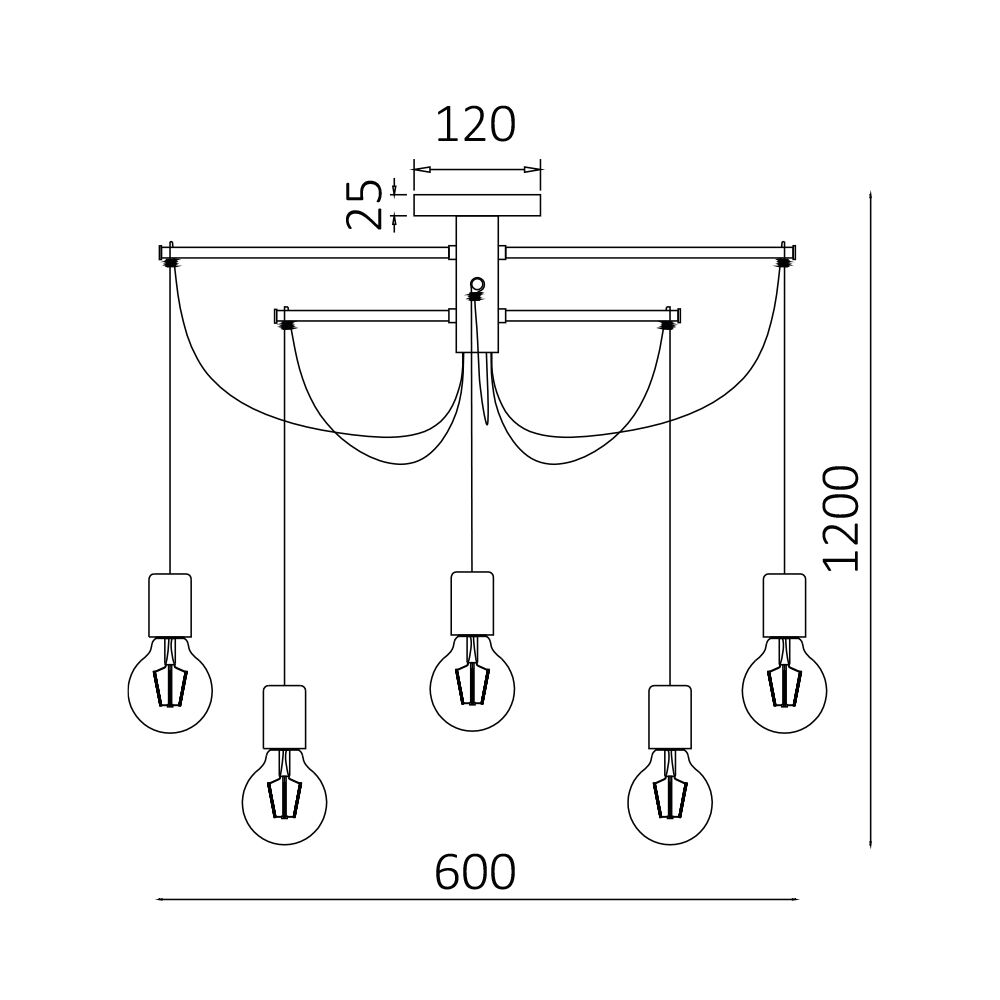 BRY-G004C-6H-6xE27-BLC-PENDANT LIGHT - 4