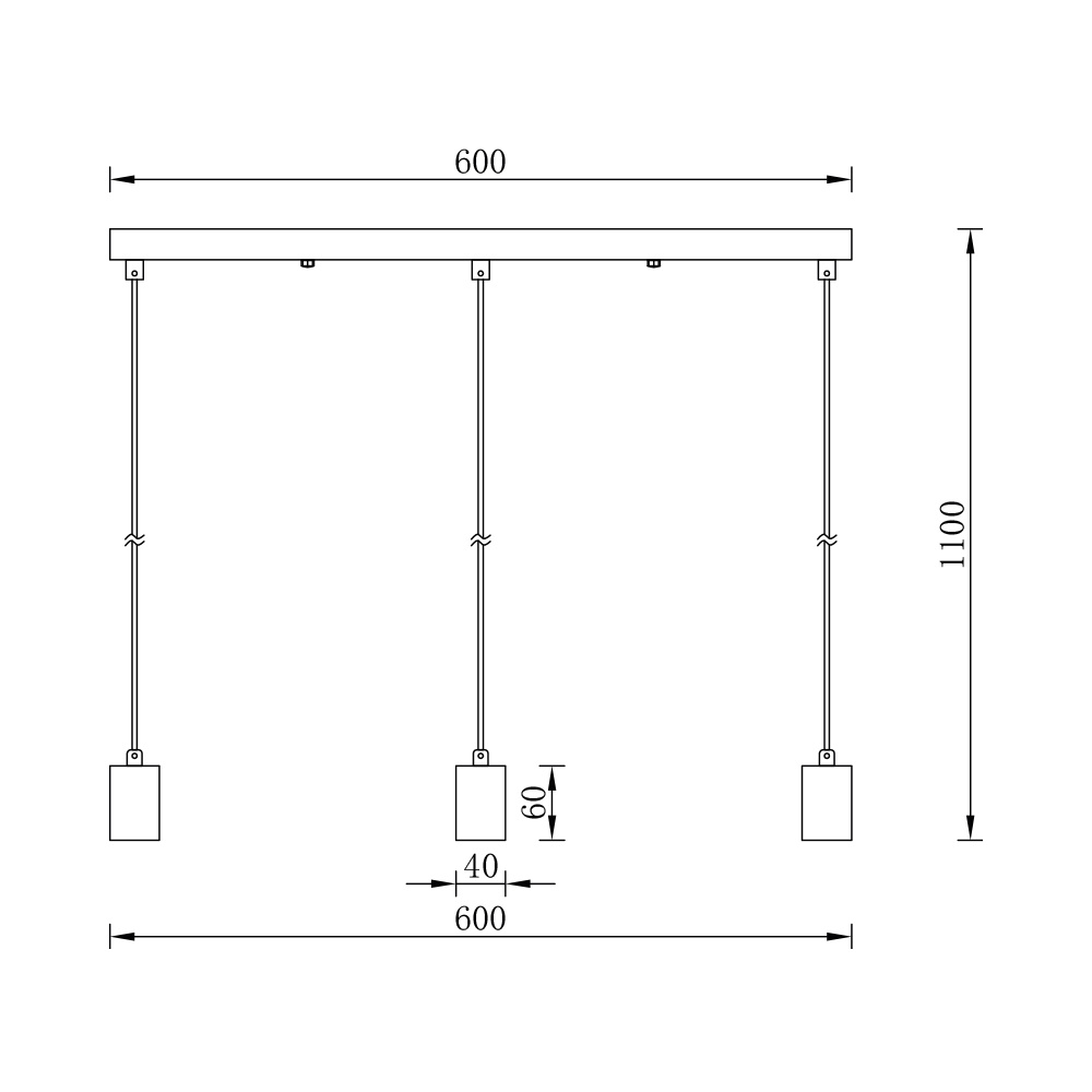 BRY-G006S-3H-3xE27-BLC-PENDANT LIGHT - 4