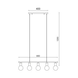 BRY-G006S-5H-5xE27-BLC-PENDANT LIGHT - 4