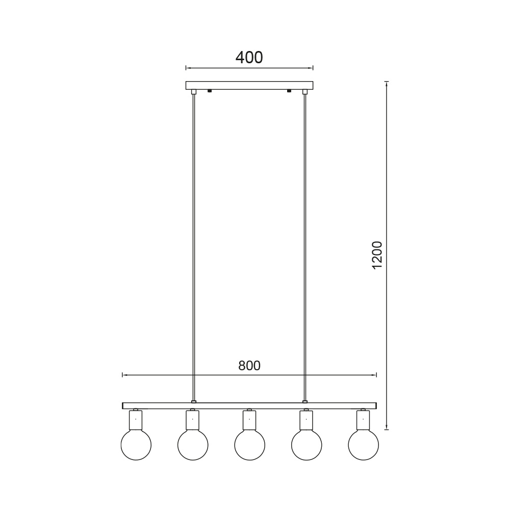 BRY-G006S-5H-5xE27-BLC-PENDANT LIGHT - 4