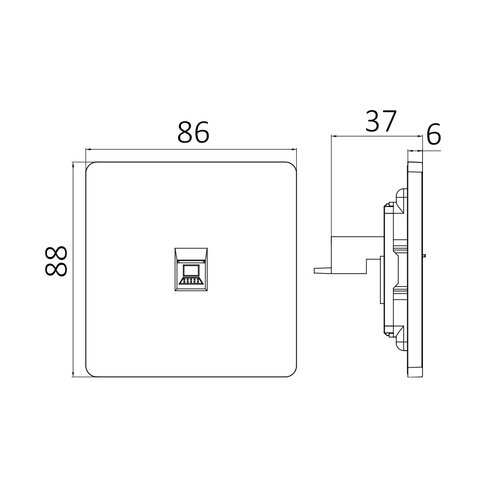 BRY-LENA-1G-CAT6-WHT-DATA SOCKET - 3