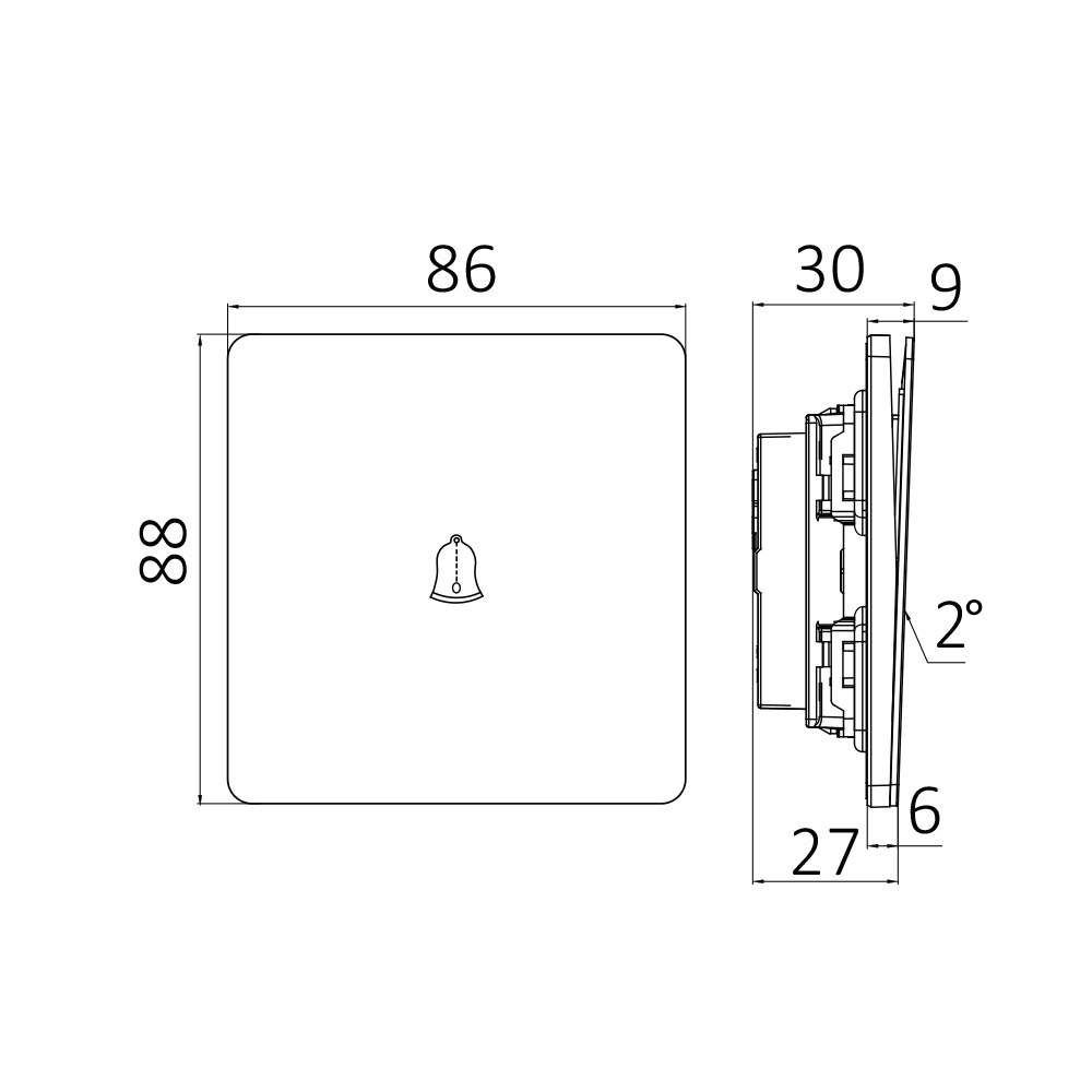 BRY-LENA-DOOR BELL-13A-D.GRY-SWITCH - 3