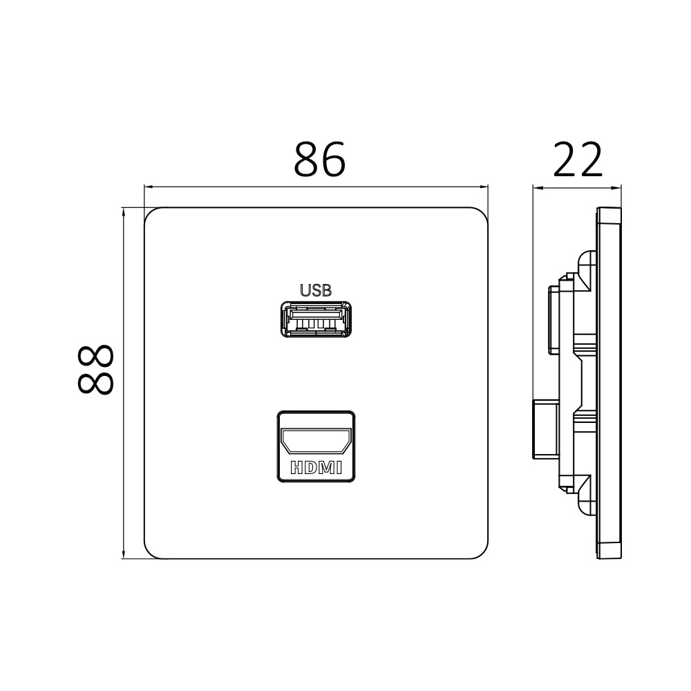 BRY-LENA-HDMI+USBC-D.GRY- SOCKET - 3