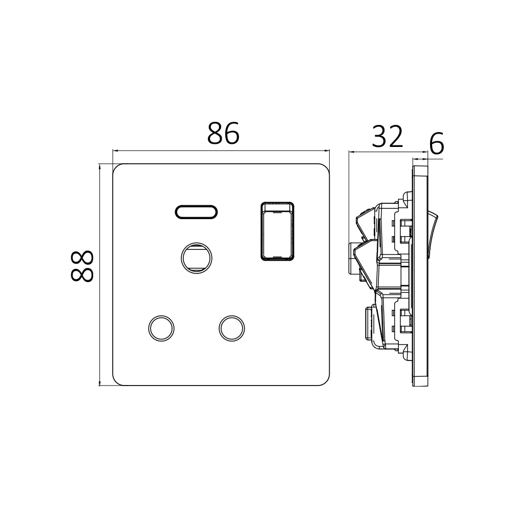 BRY-LENA-UN-1G-15A-BLC-SOCKET - 3