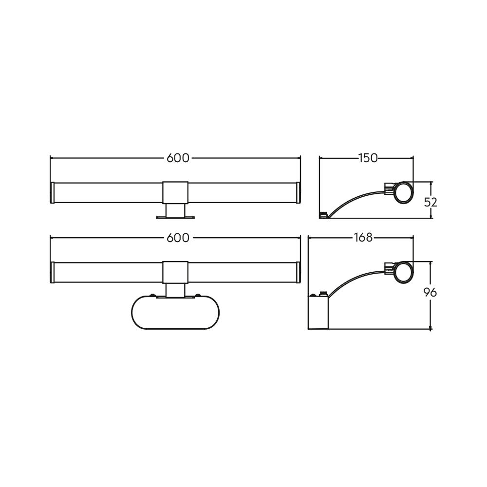 BRY-LILY-C-400-7W-4000K-BLC-IP44 MIRROR LAMP - 3