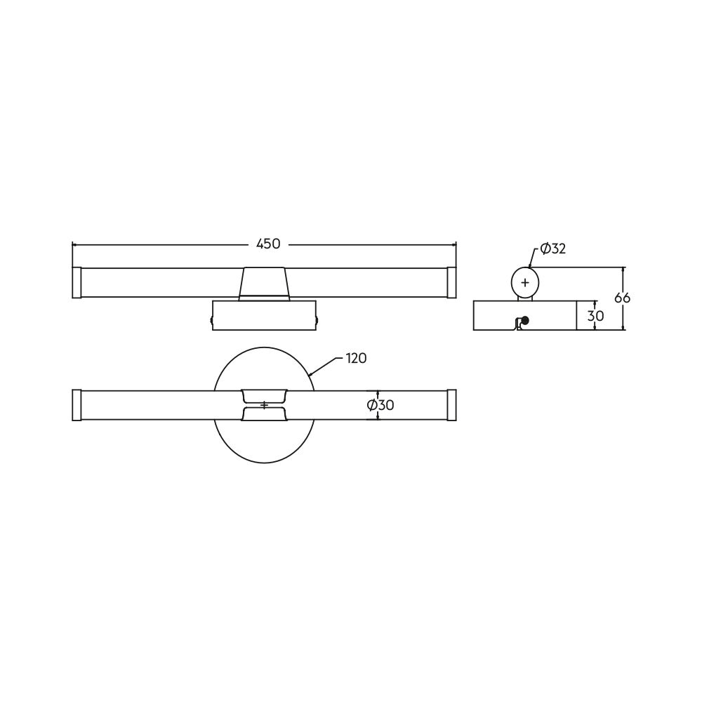 BRY-LILY-C-450-7W-3IN1-CHR-IP44 MIRROR LAMP - 3