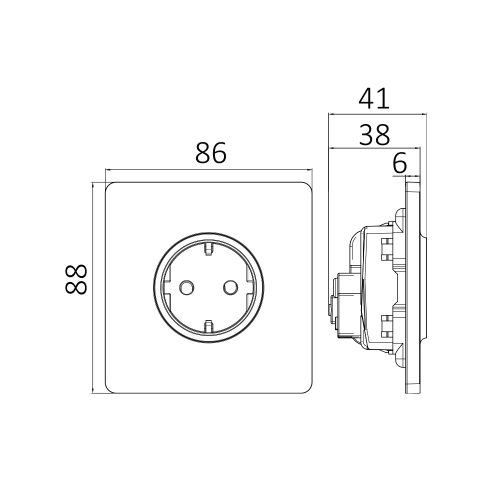 BRY-LINEA-1G-16A-GRY-SOCKET WITH CHILDREN PROTECTI - 3