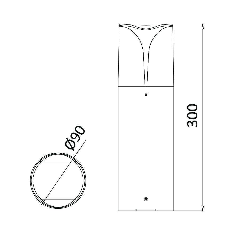 BRY-MILANO-300-1xE27-IP44-BOLLARD - 4