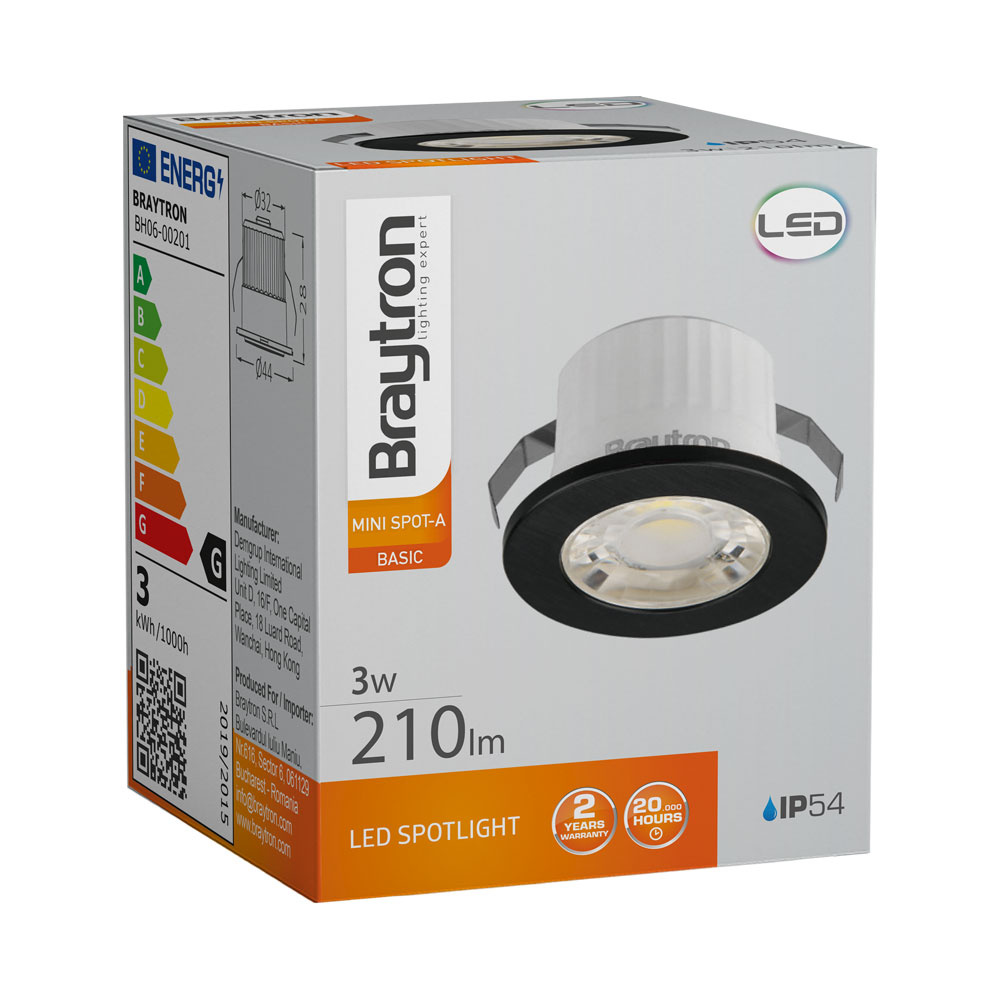 BRY-MINISPOT-A-3W-38D-BLC-3000K-IP54-LED SPOTLIGHT - 4