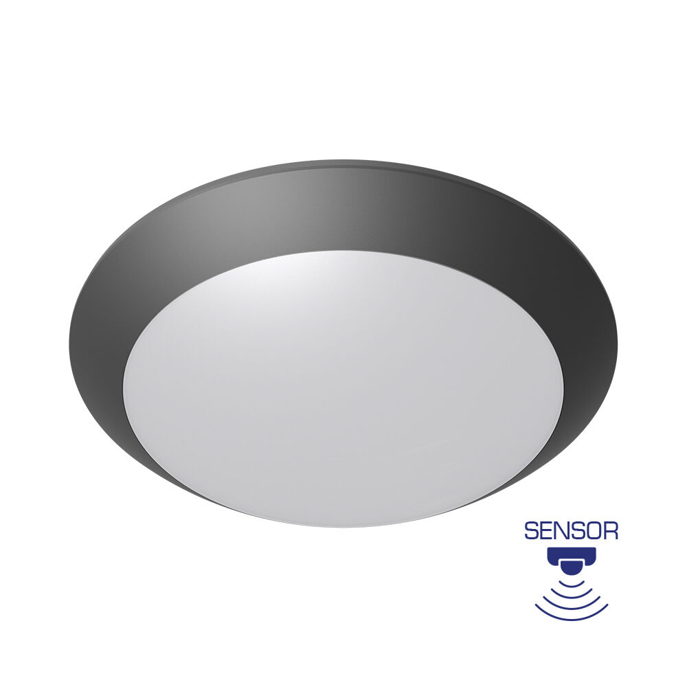 BRY-NAPOLI-D270-1xE27-PC-SNS-GRY-IP65-CEILING LIGHT - 1