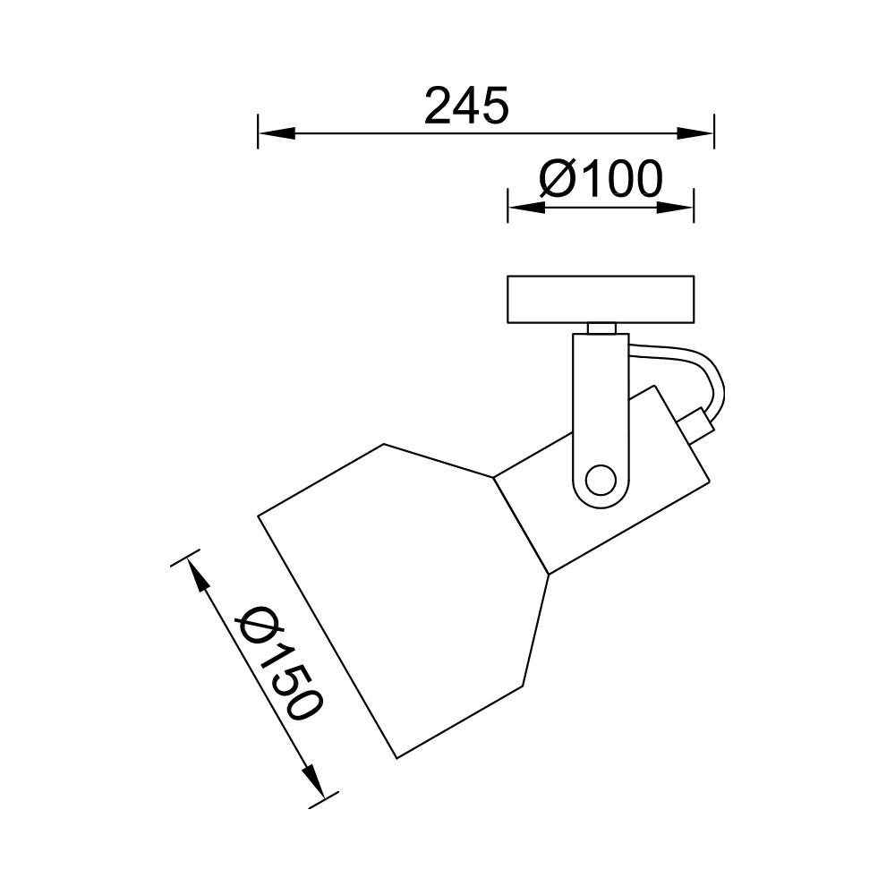 BRY-P001W-1H-1xE27-BLC-WALL LIGHT - 4