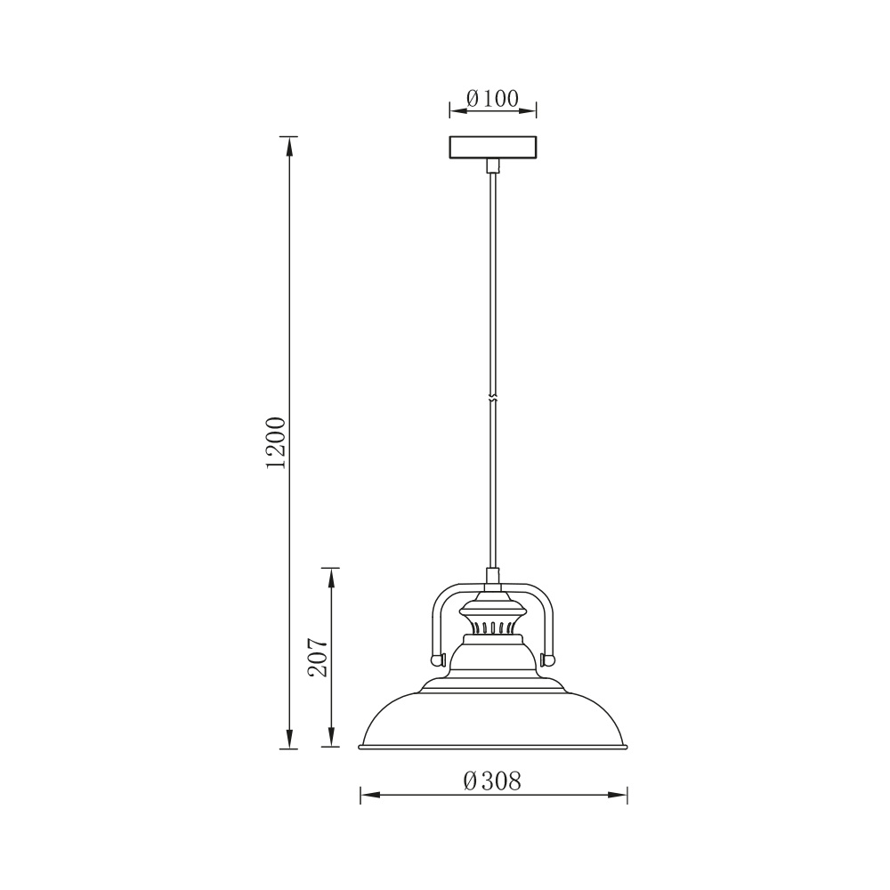 BRY-P002R-1H-1xE27-BLC-PENDANT LIGHT - 4