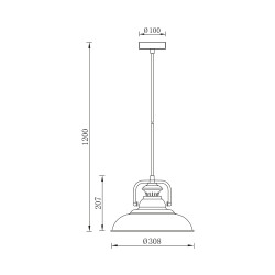 BRY-P002R-1H-1xE27-BLC-PENDANT LIGHT - 4