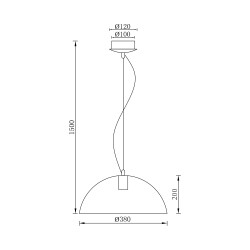 BRY-P007R-1H-1xE27-BLC-PENDANT LIGHT - 4